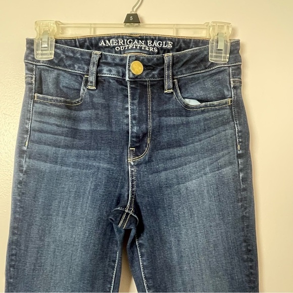 American Eagle Jeans High Rise Jegging 360 Super Stretch AEO Denim X4 Blue 0 - Picture 2 of 13